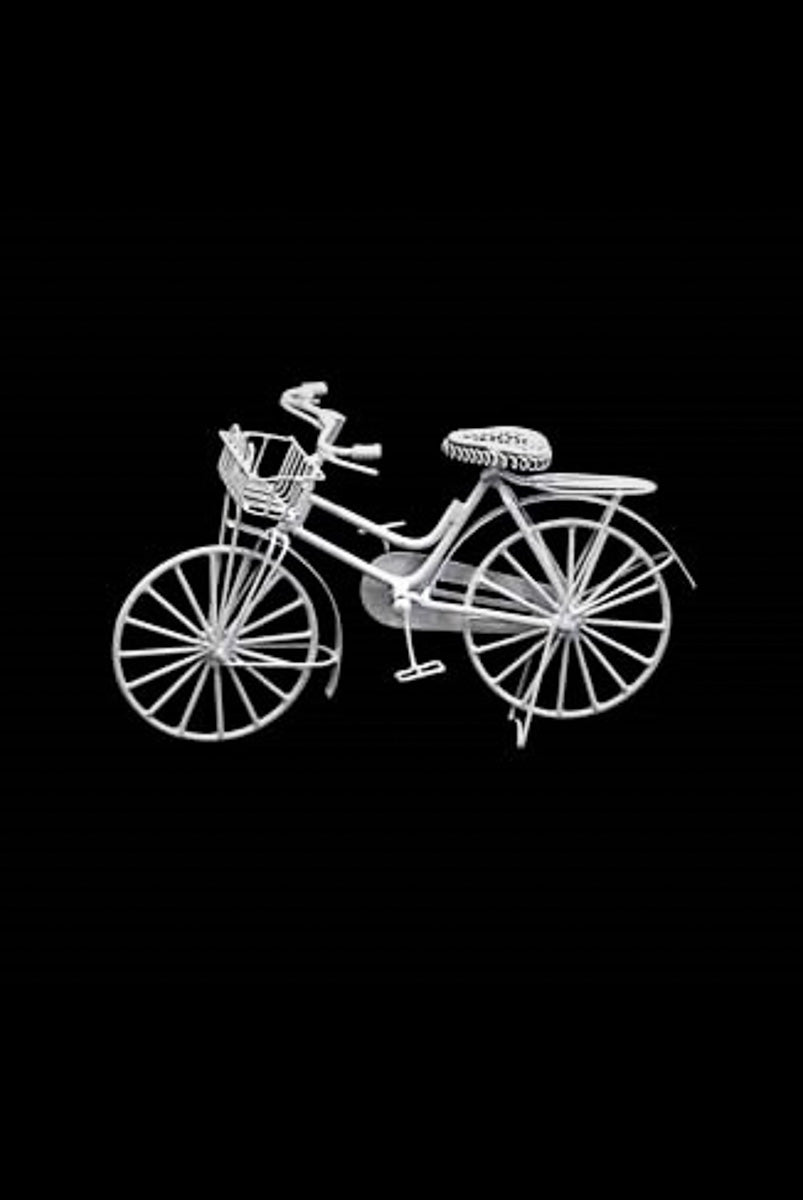 Fairy Garden Mini Bicycle with Basket White