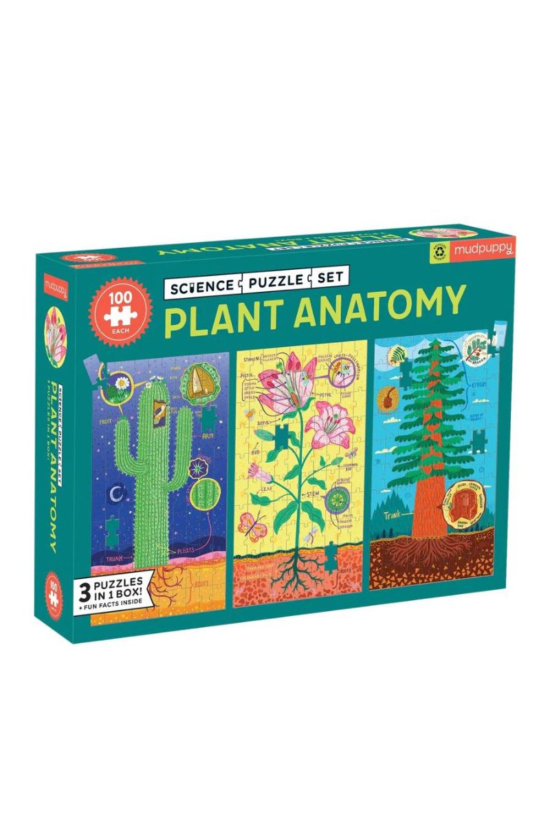 Mudpuppy Plant Anatomy Puzzle 3 Sets of 100 Pieces