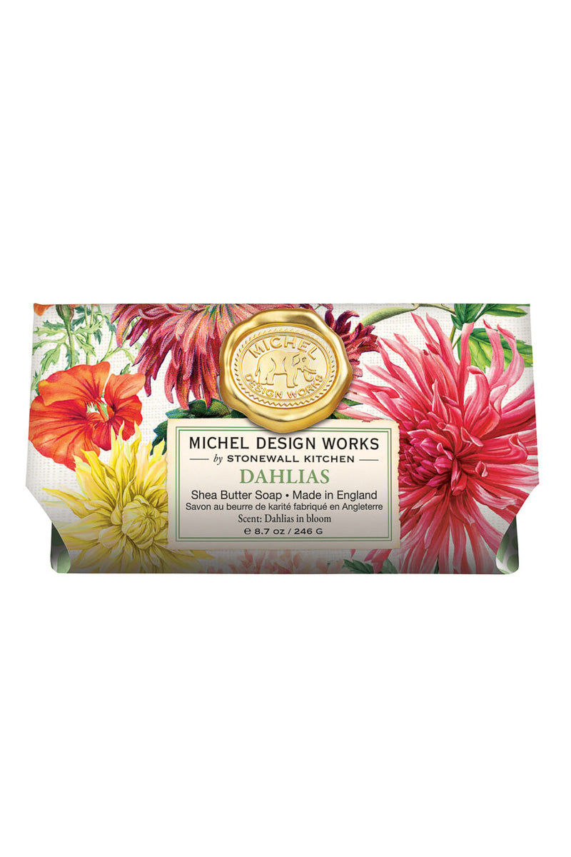 Michel Design Works Dahlias Large Bath Soap Bar