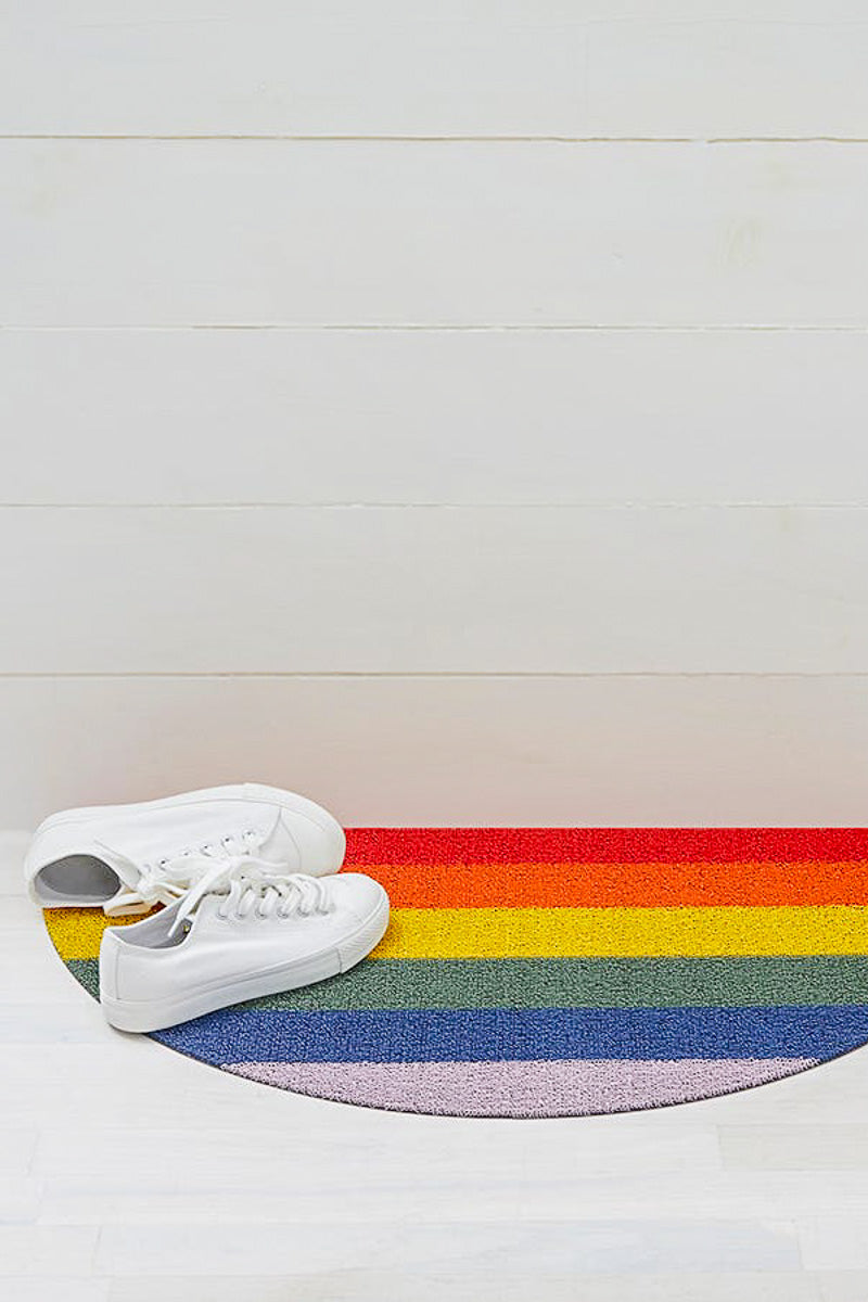 Chilewich Pride Stripe Shag Apartment Mat 17.5"x31" Rainbow