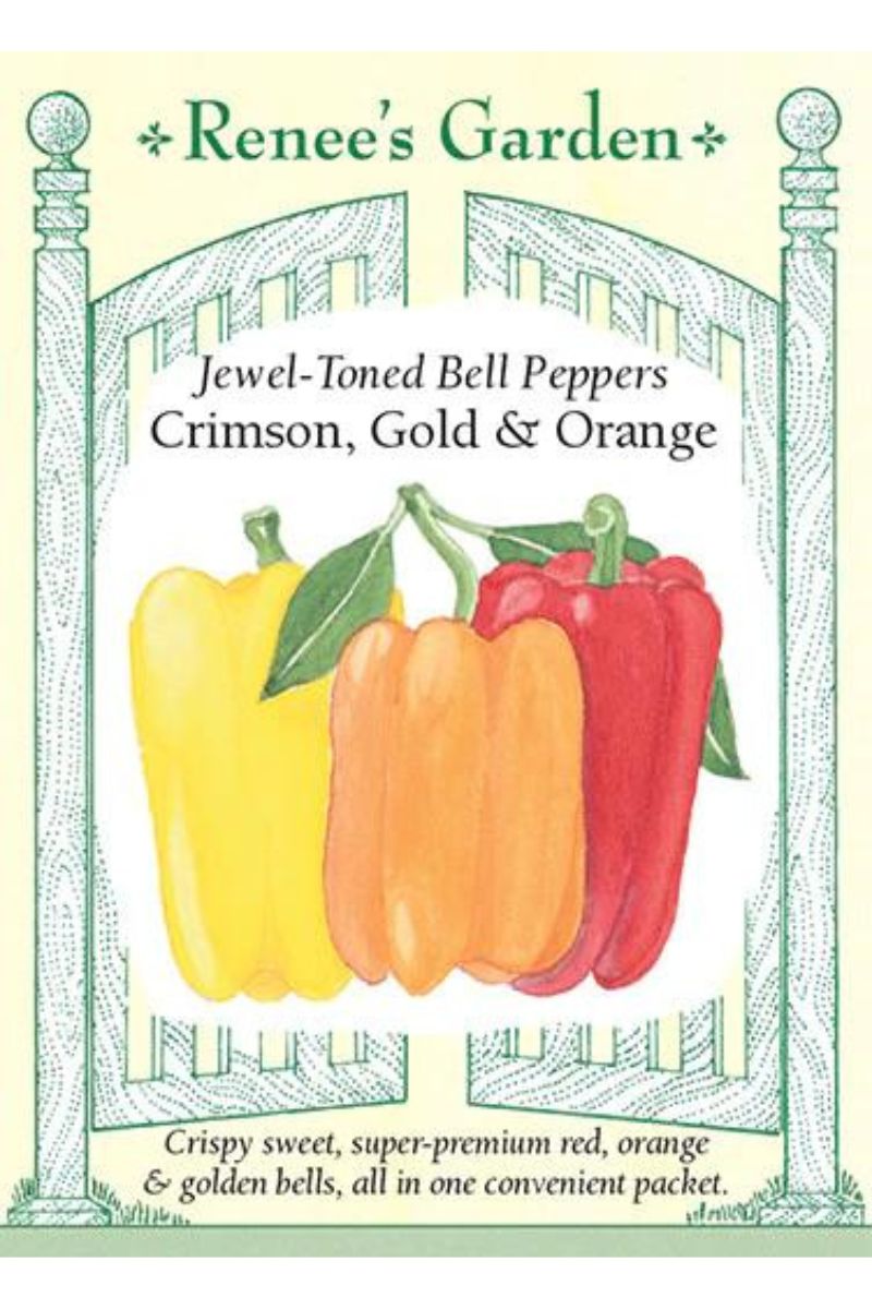 Renee's Garden Jewel-Toned Bell Peppers Crimson, Gold & Orange Seeds
