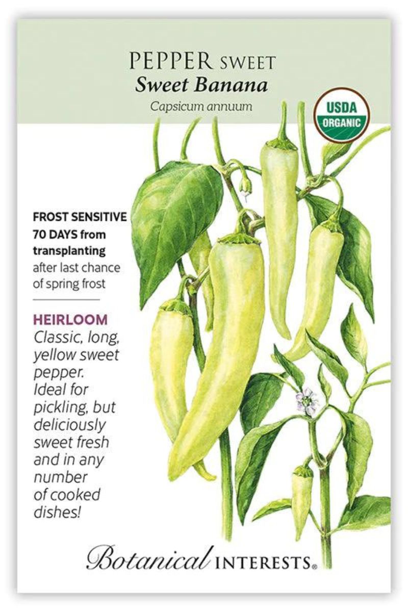 Botanical Interests Sweet Banana Pepper Organic Seeds