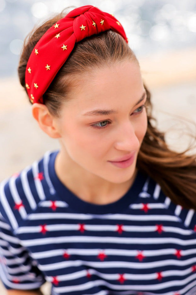 Shiraleah Stars Knotted Headband Red