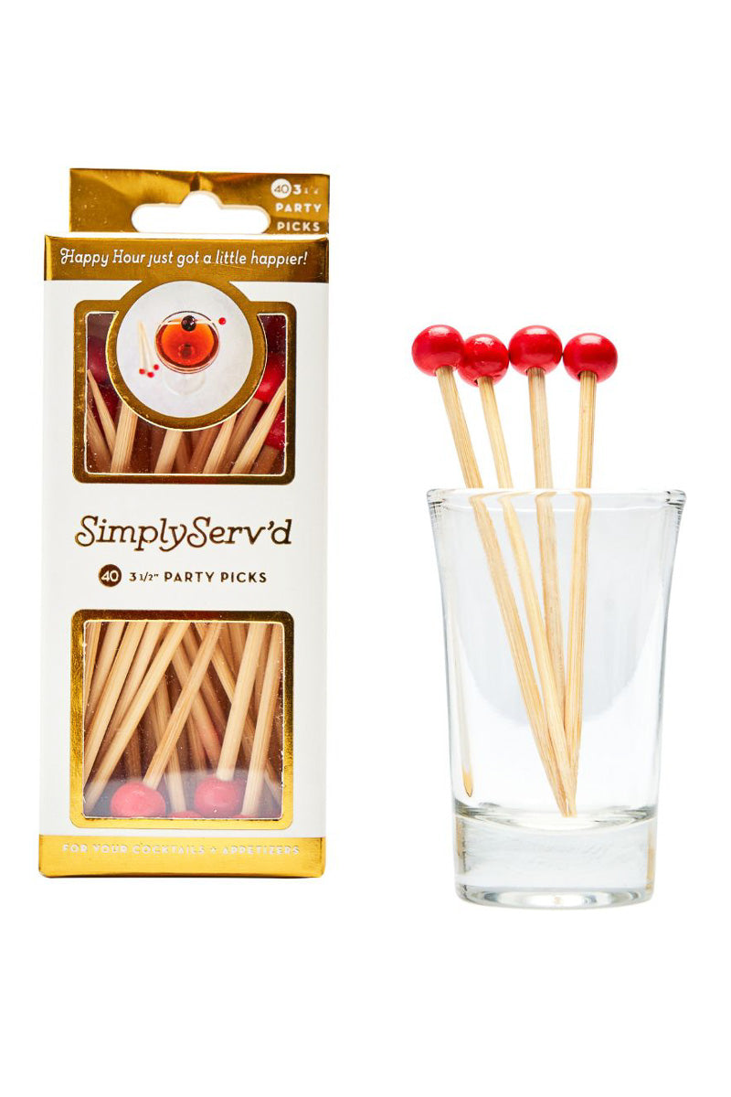 Sophistiplate Red Scarlet 3.5" Party Picks 40 Pack