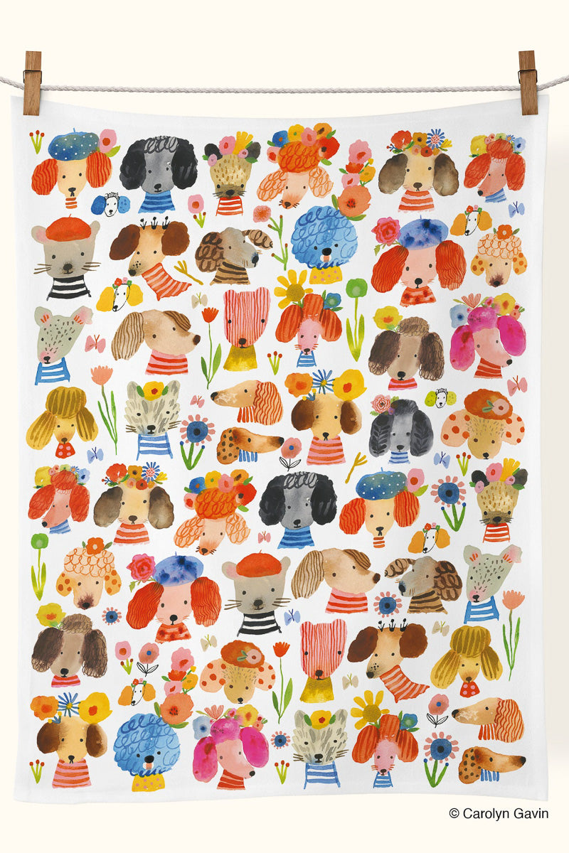 Cotton Kitchen Tea Towel Dog Eared