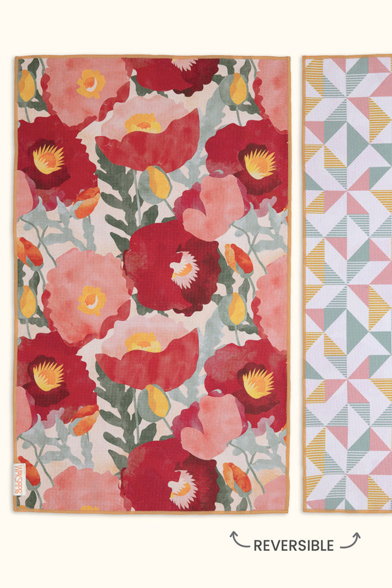 Microfiber Towel Abstract Poppies