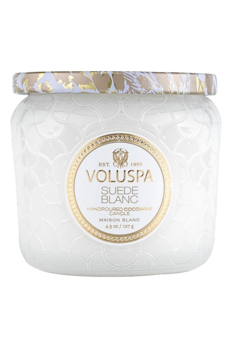Voluspa Suede Blanc Petite Jar Candle