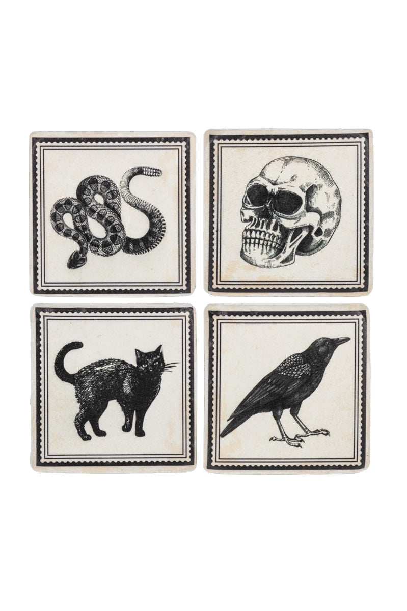 Gothic Halloween Coasters Set of 4