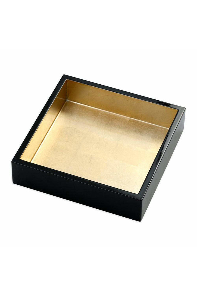 Caspari Lacquer Luncheon Napkin Holder Black & Gold