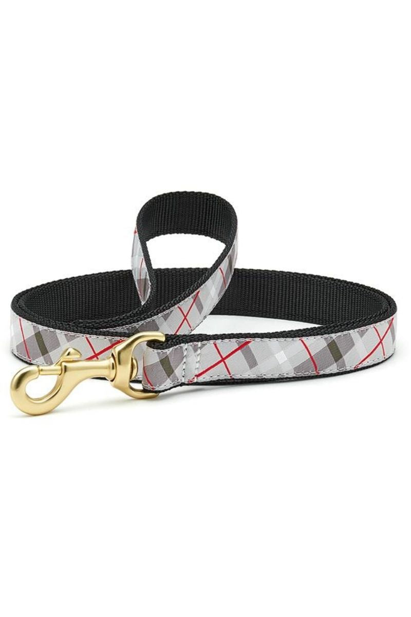 Up Country Gray Plaid Dog Lead 6' Narrow