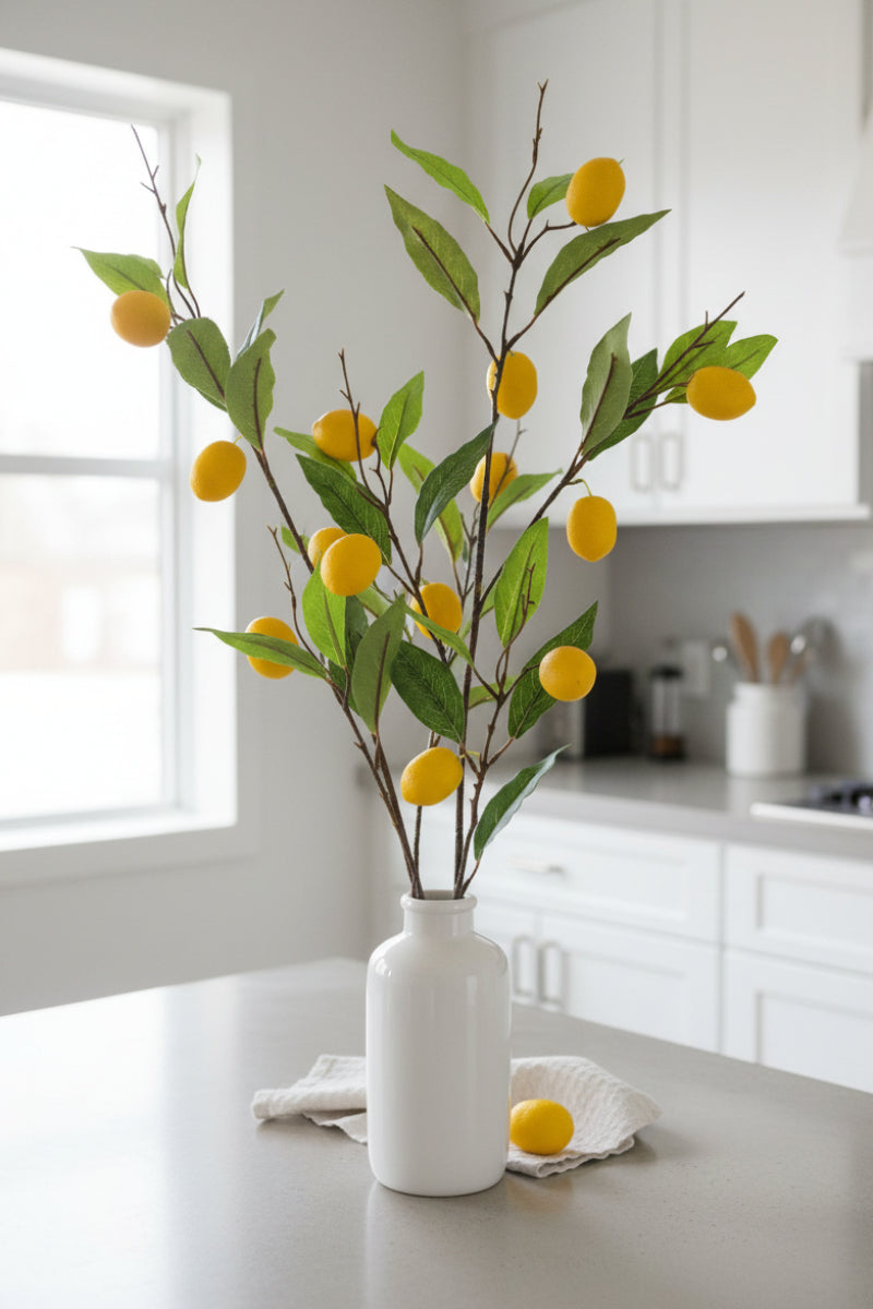 Faux Lemon Branch 38" Yellow