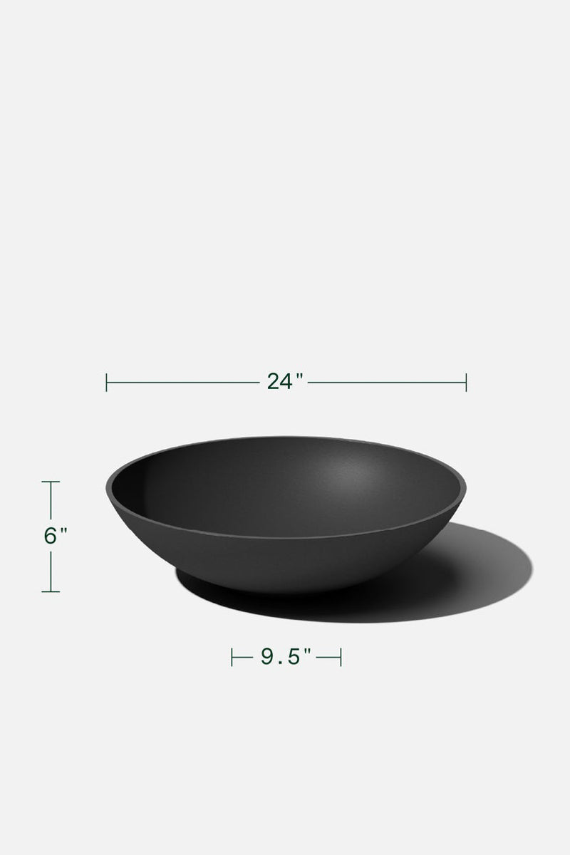 PLANTER, BOWL LANE 24" BLACK