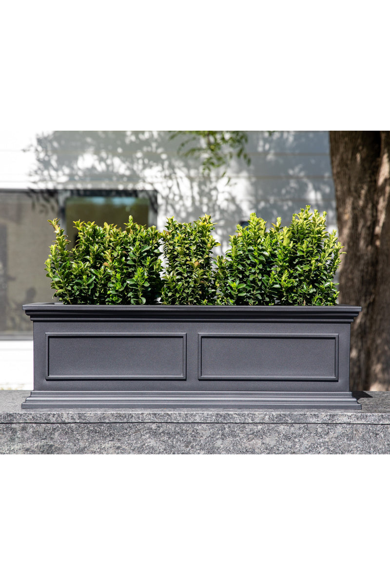 Brixton Window Box Planter 36" Black