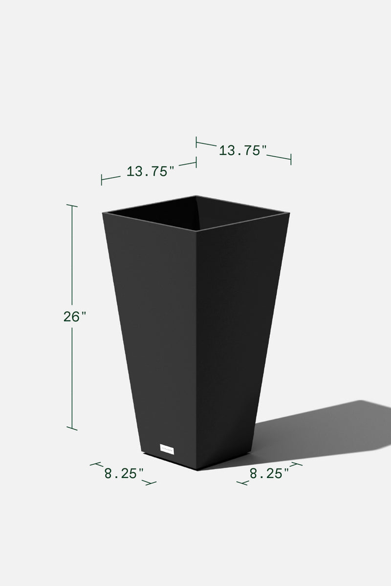 Pure Midland Square Planter 30" Black