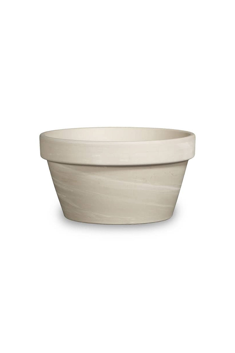 Bonsai Cactus Planter 8.75" White Granite Clay