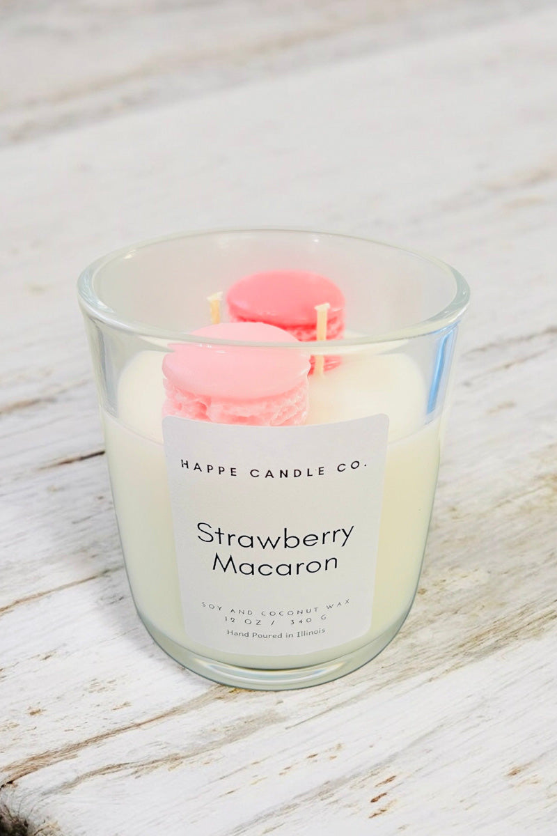 Happe Candle Co. Strawberry Macaron Candle