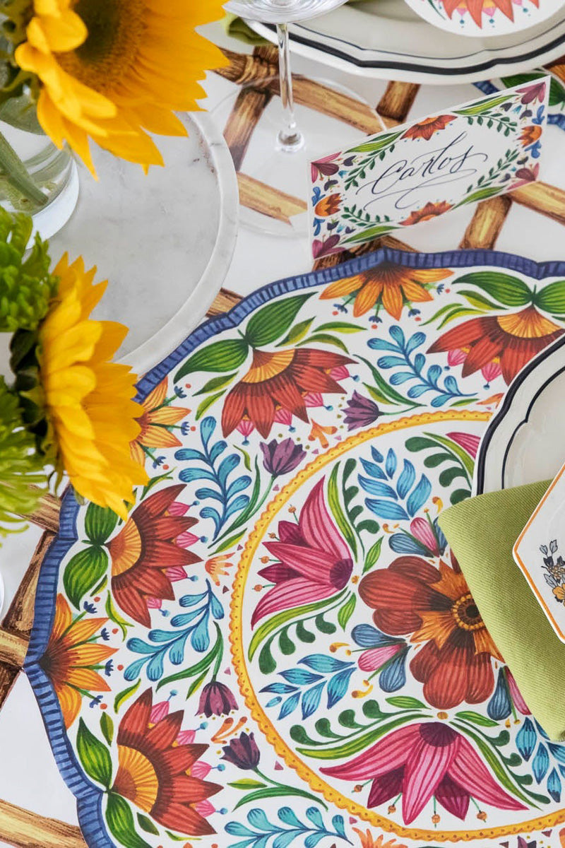 Hester & Cook Die-cut Fiesta Floral Placemat 12 Sheets
