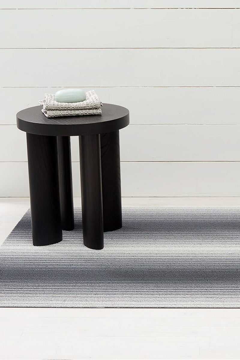Chilewich Fade Stripe Shag Doormat 18"x28" Stone