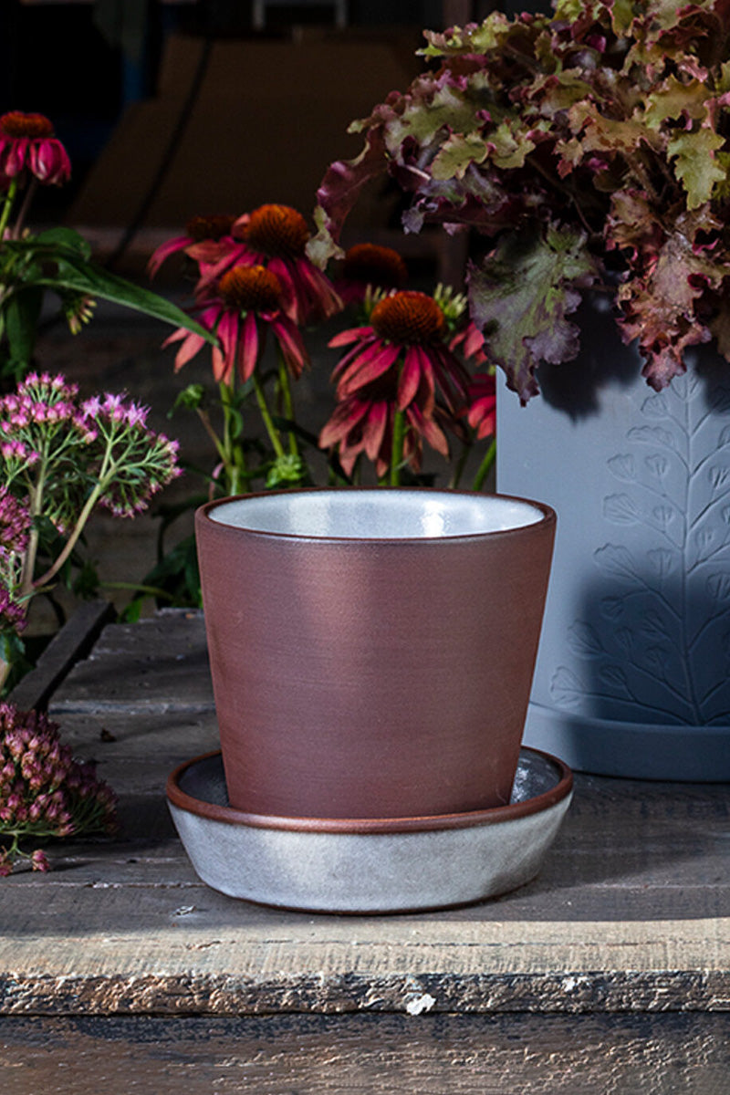 Cooper Pot with Saucer 7"x 5.5"