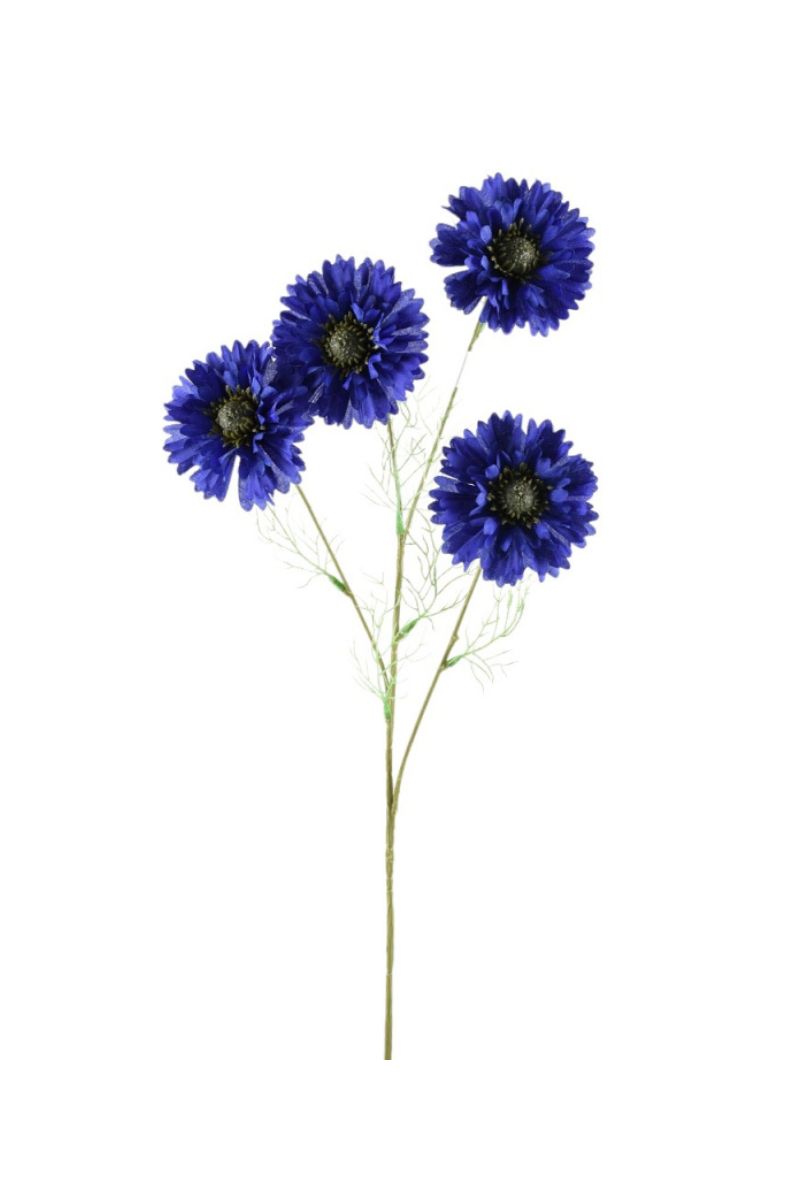 Faux Cornflower Stem 23" Blue
