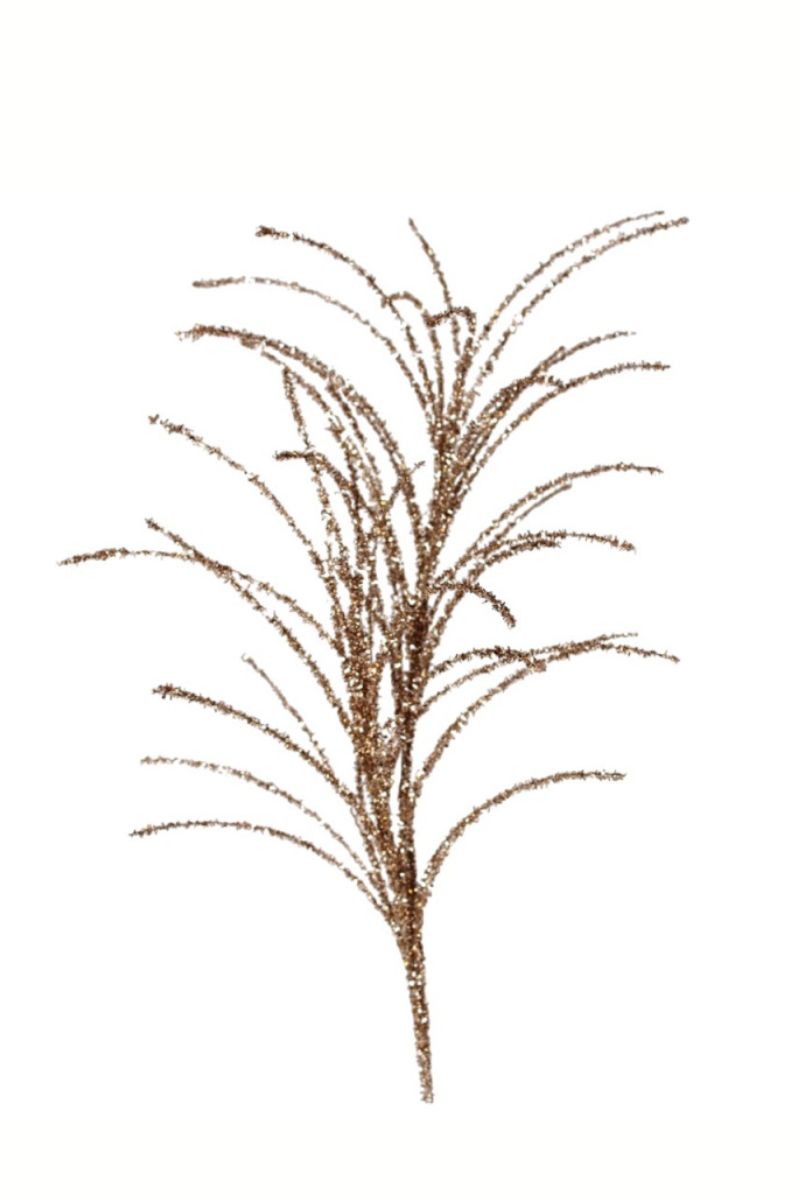 Faux Whispy Pine Glitter Spray X2 31.5" Champagne