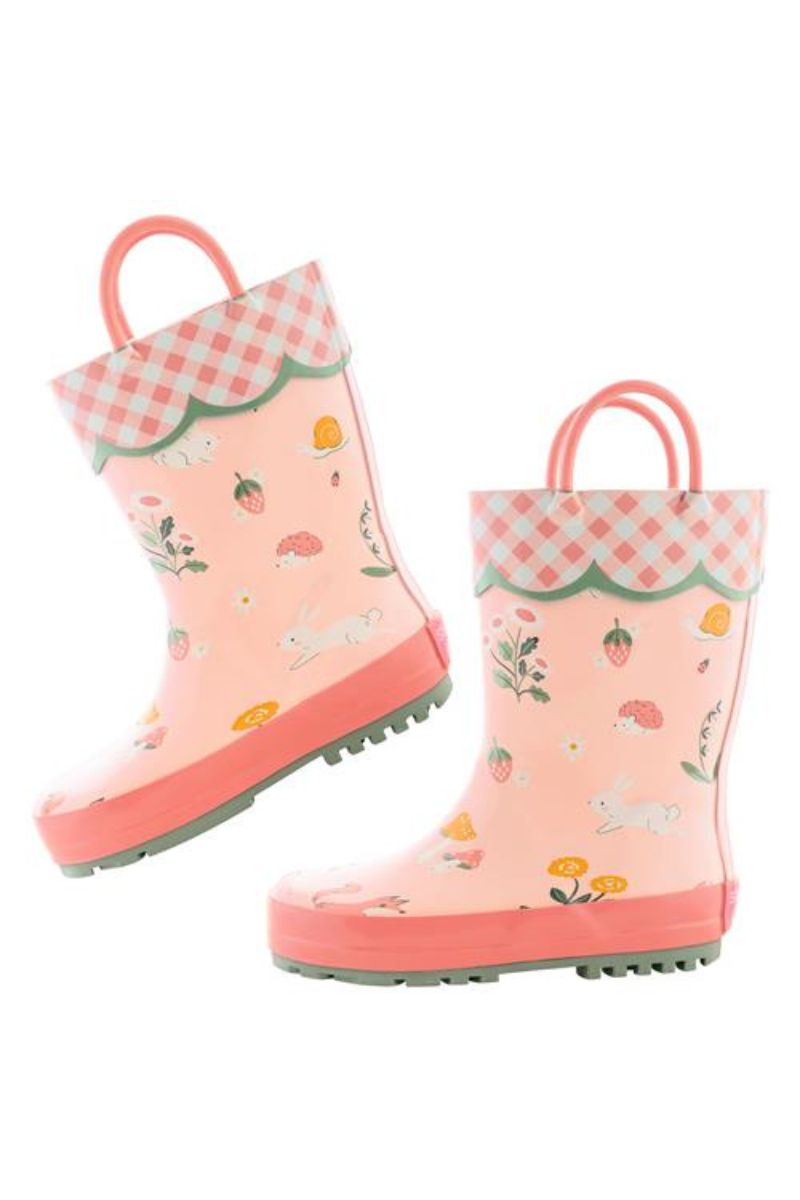 Stephen Joseph Rain Boots Strawberry Fields Size 10