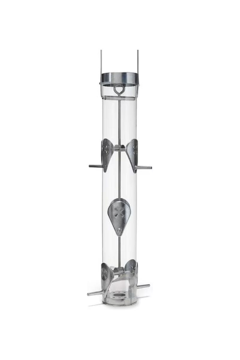 Droll Yankees Sunflower Bird Feeder with Ring Pull 16" Silver