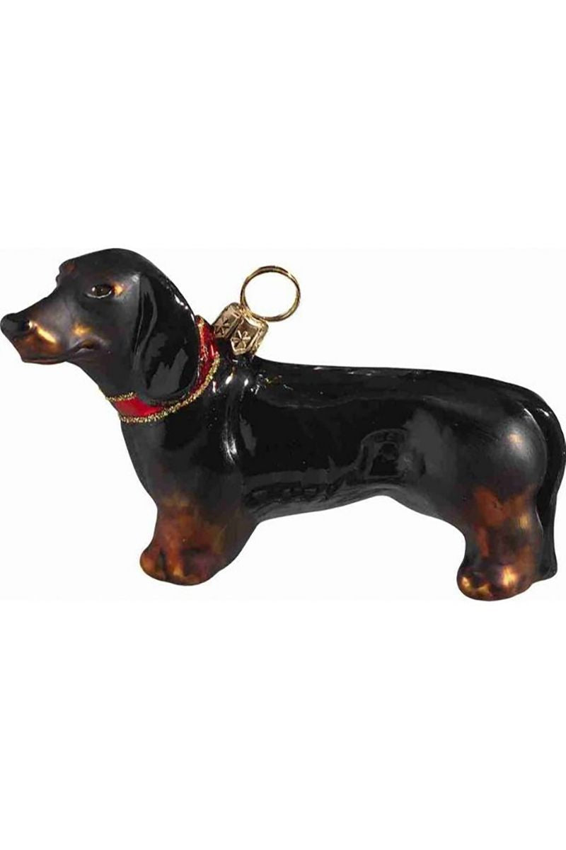 Joy to the World Dachsund Black Ornament
