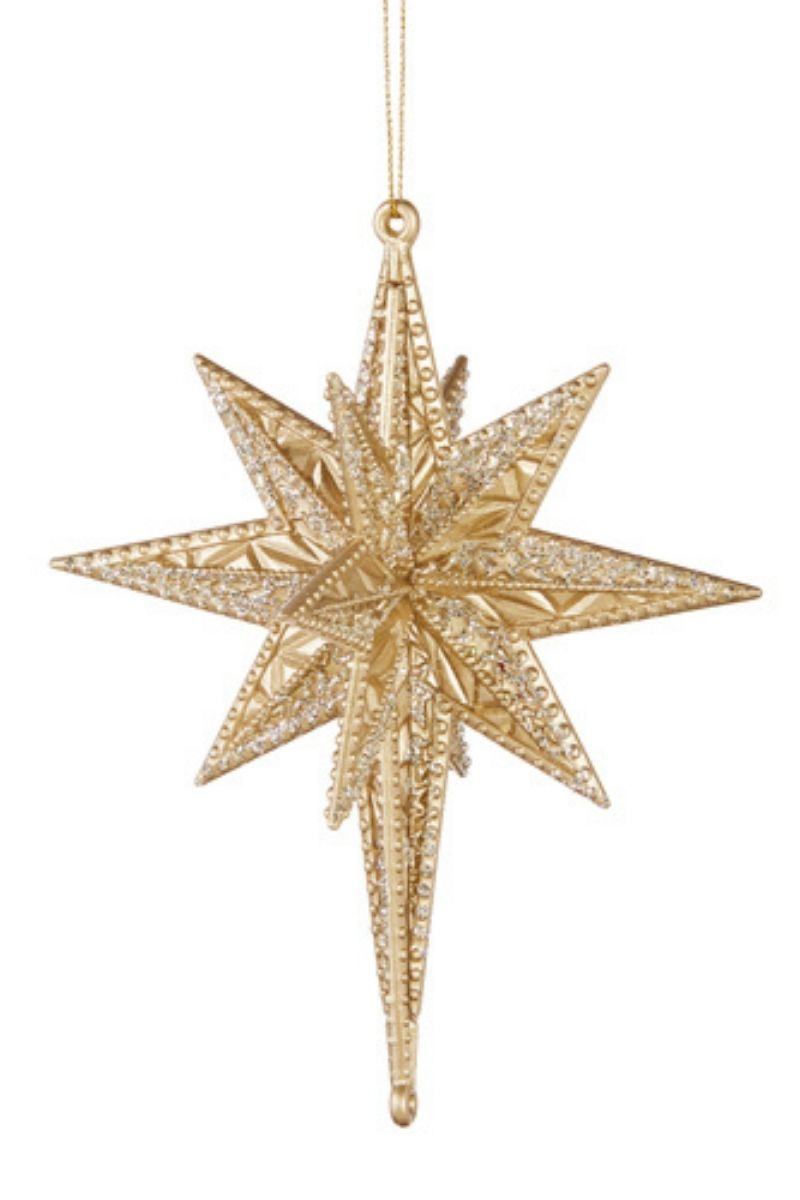 North Star Ornament 6" Gold