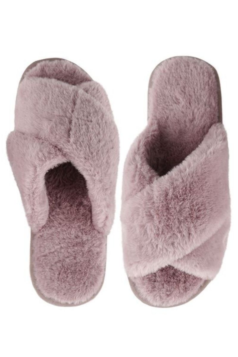 Fur Platform Slippers Small Size 5/6 Rose