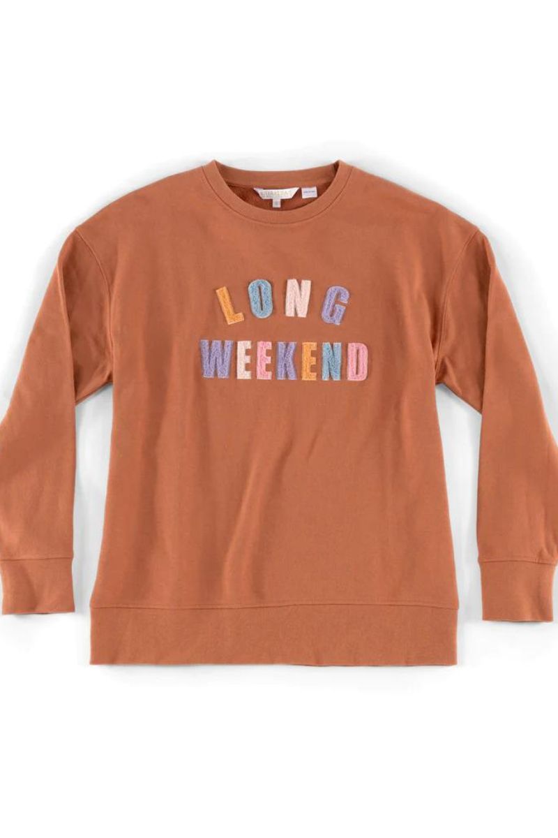 Shiraleah "Long Weekend" Sweatshirt Medium Rust