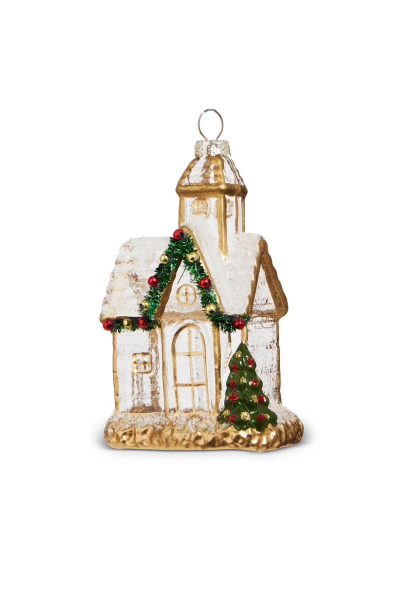 Church Ornament 4" Gold