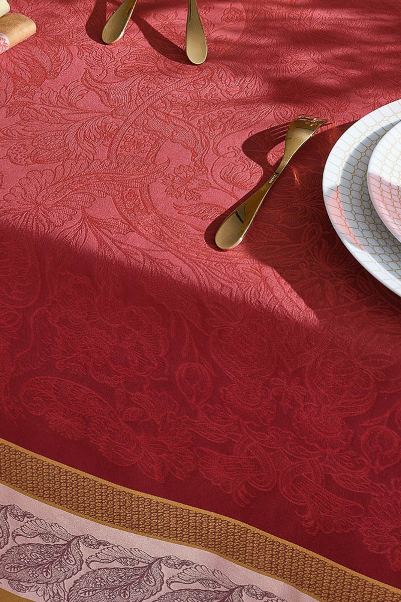 Garnier Thiebaut Alexandria Tablecloth 69"x 100" Ruby