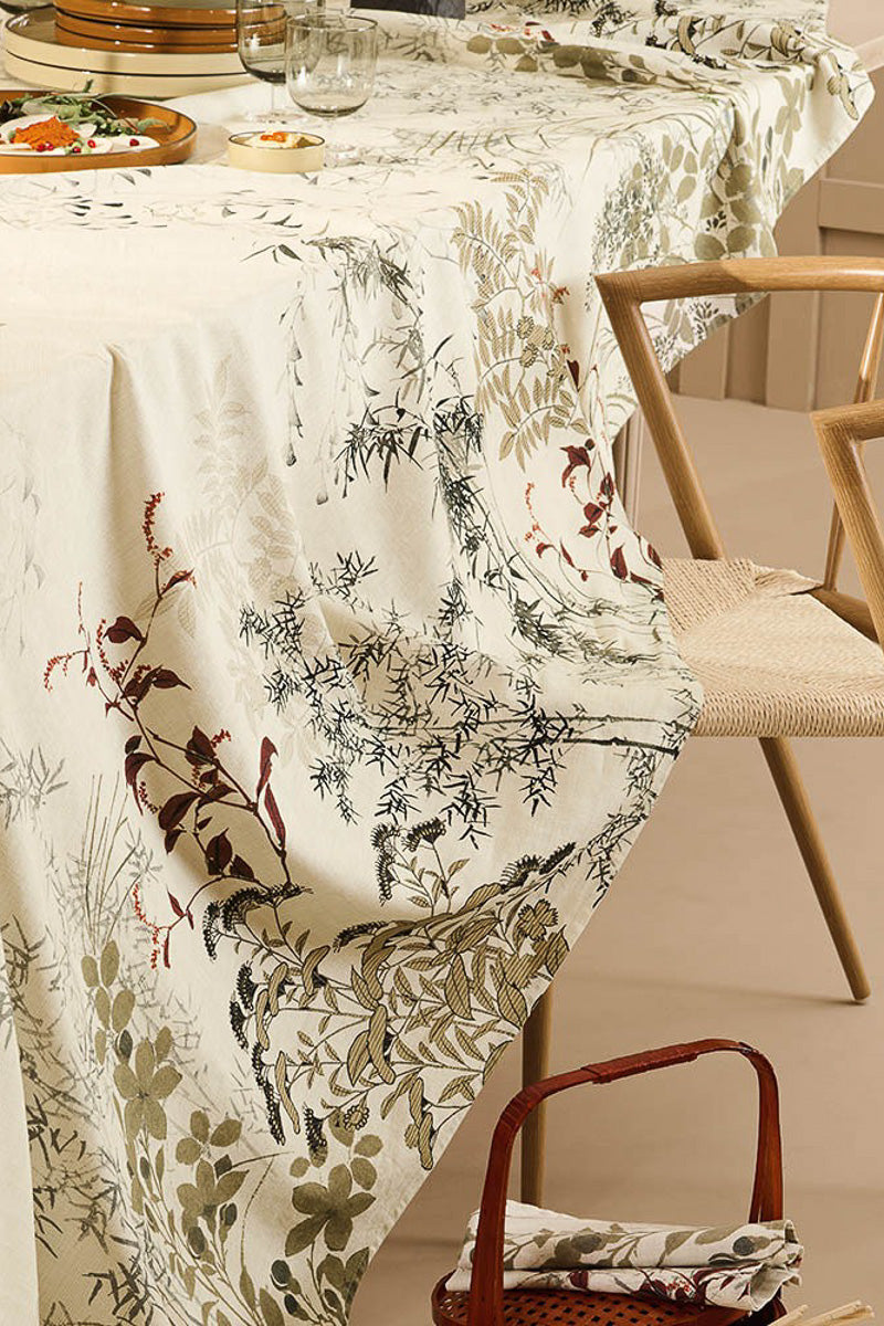 Garnier Thiebaut Bambous Tablecloth 61"x 102" Parchemin