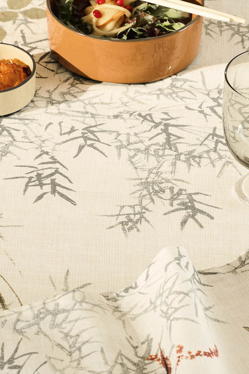 Garnier Thiebaut Bambous Tablecloth 61"x 61 Parchemin