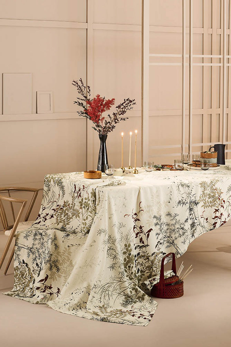 Garnier Thiebaut Bambous Tablecloth 61"x 102" Parchemin