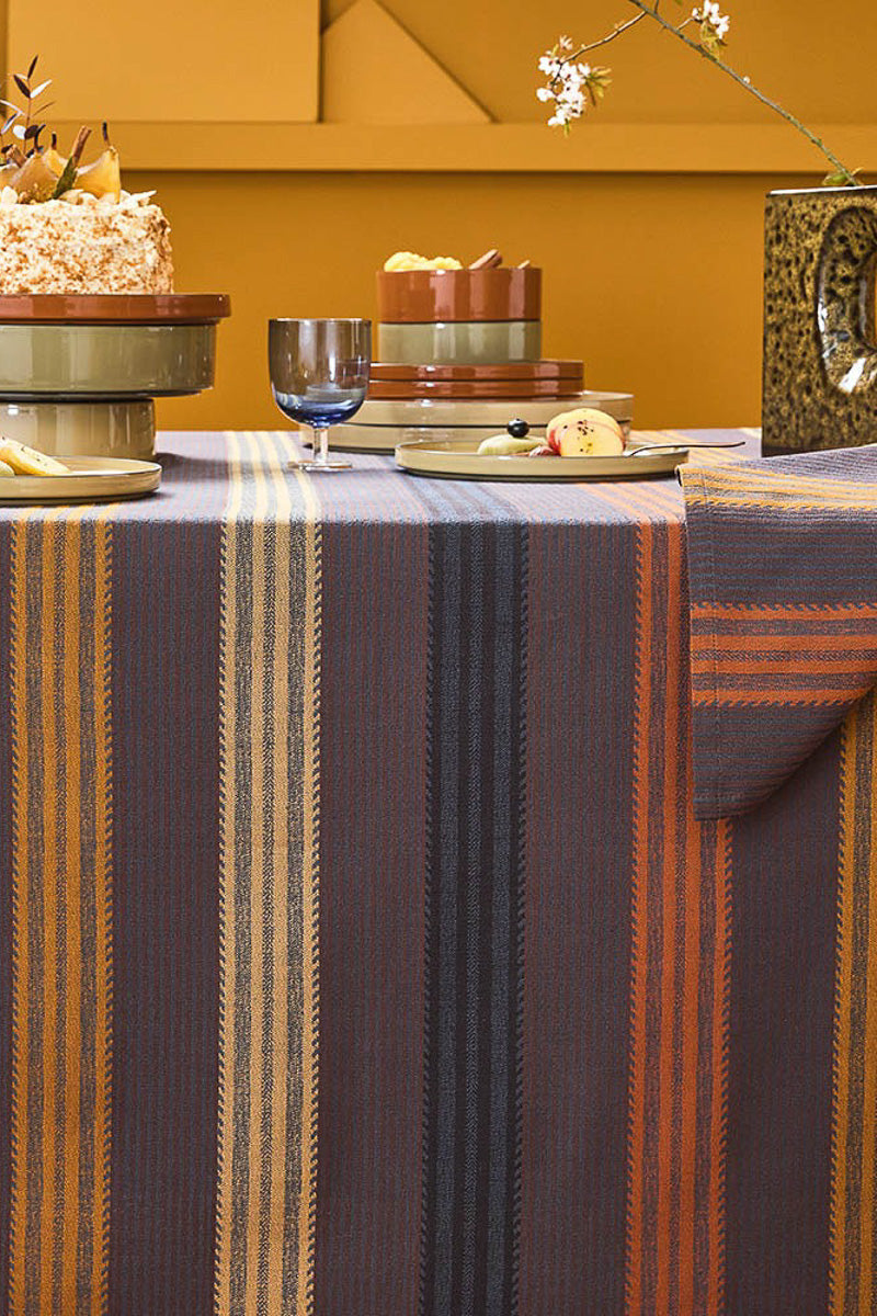 Garnier Thiebaut Mille Bambous Tablecloth 61"x 61" Onyx