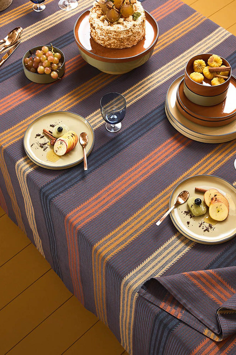 Garnier Thiebaut Mille Bambous Tablecloth 61"x 61" Onyx
