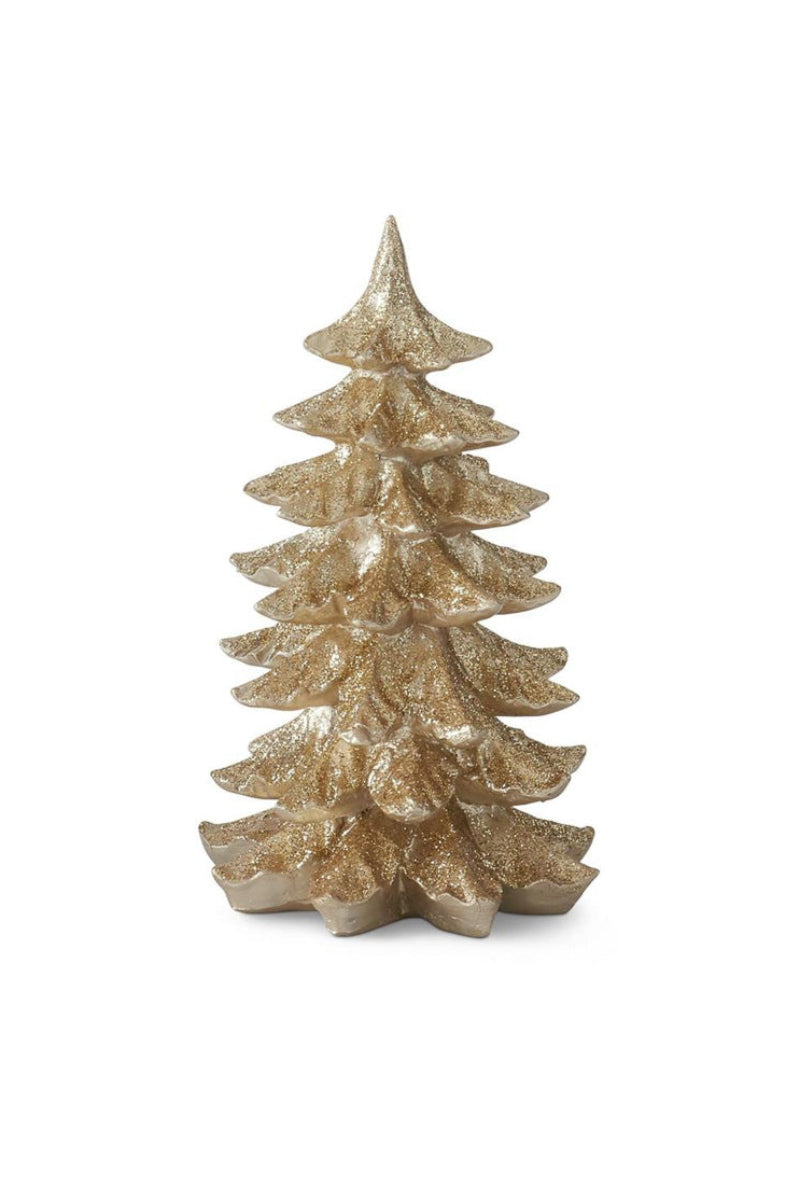 Glittered Resin Christmas Tree Large Gold