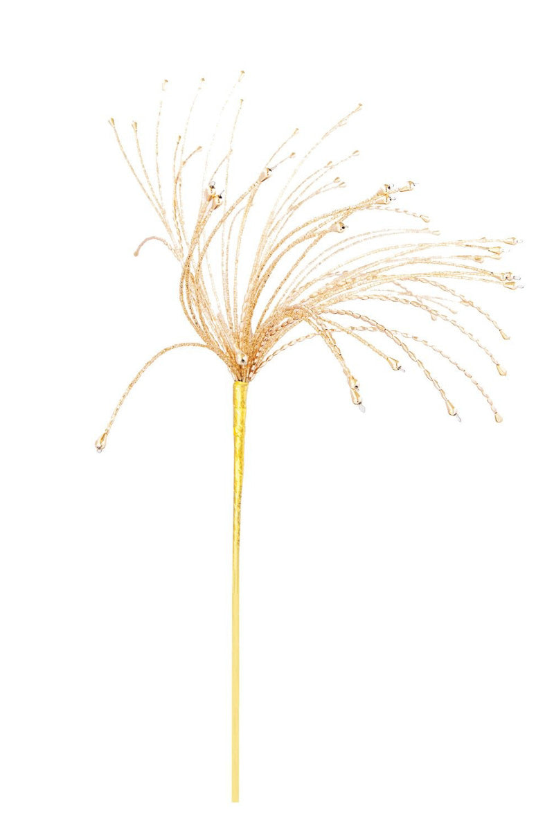 Faux Metal and Glass Beaded Spray 22" Gold