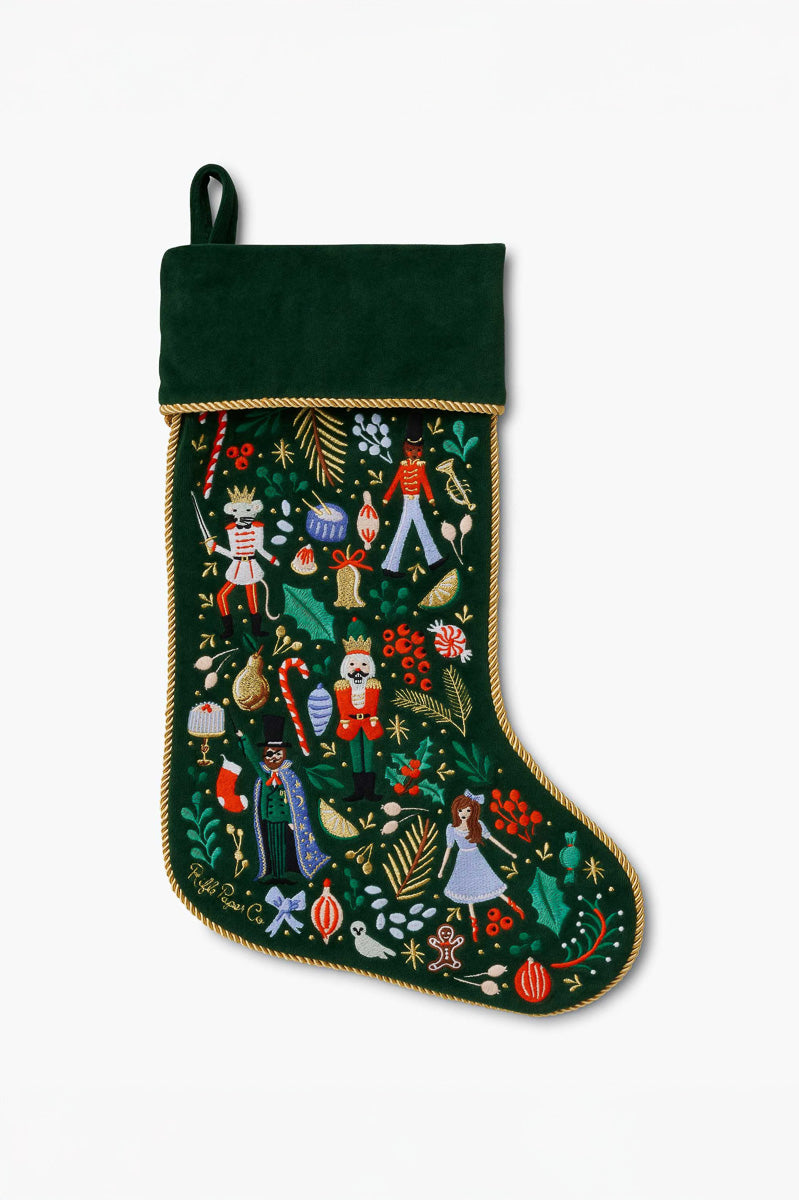 Rifle Paper Co. Nutcracker Embroidered Stocking