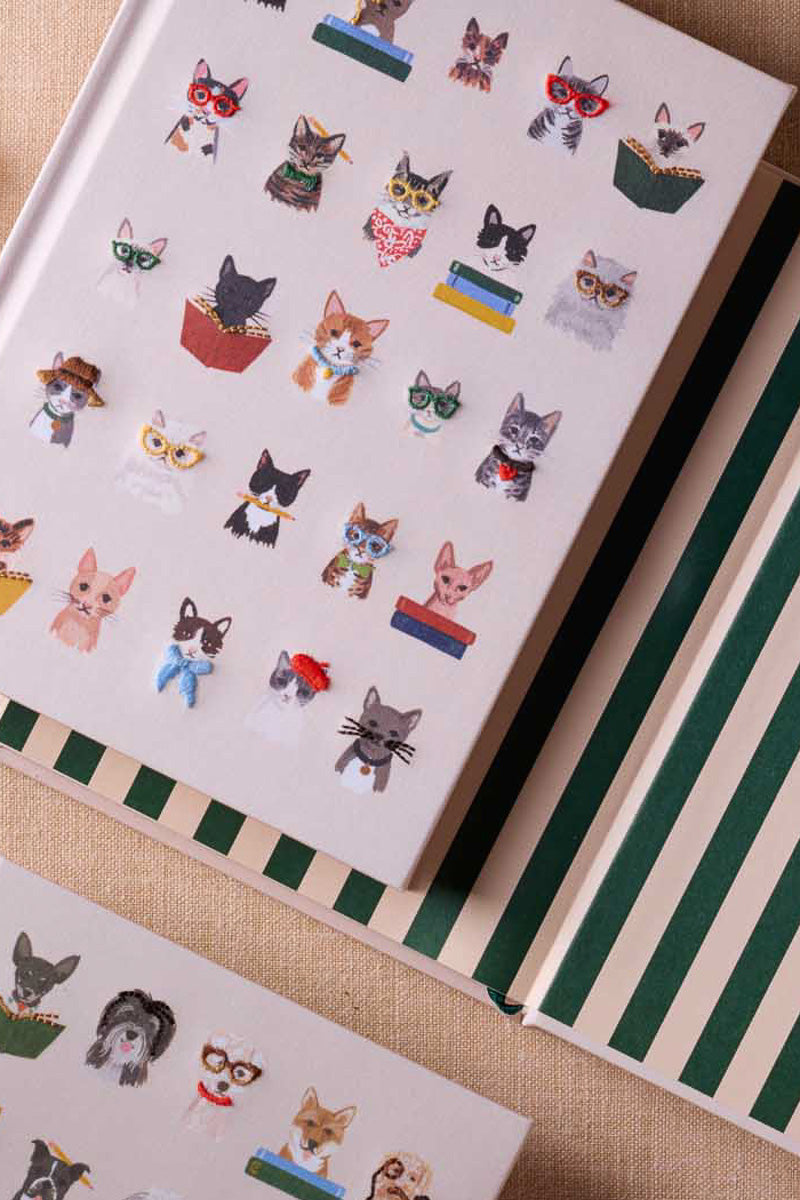 Rifle Paper Co. Studious Cats Embroidered Journal